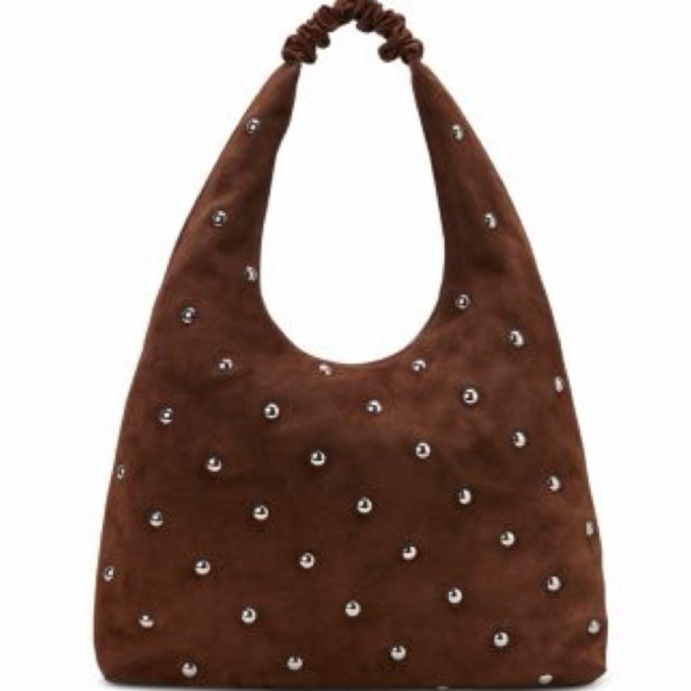 Reformation Willow Studded Suede Hobo Bag